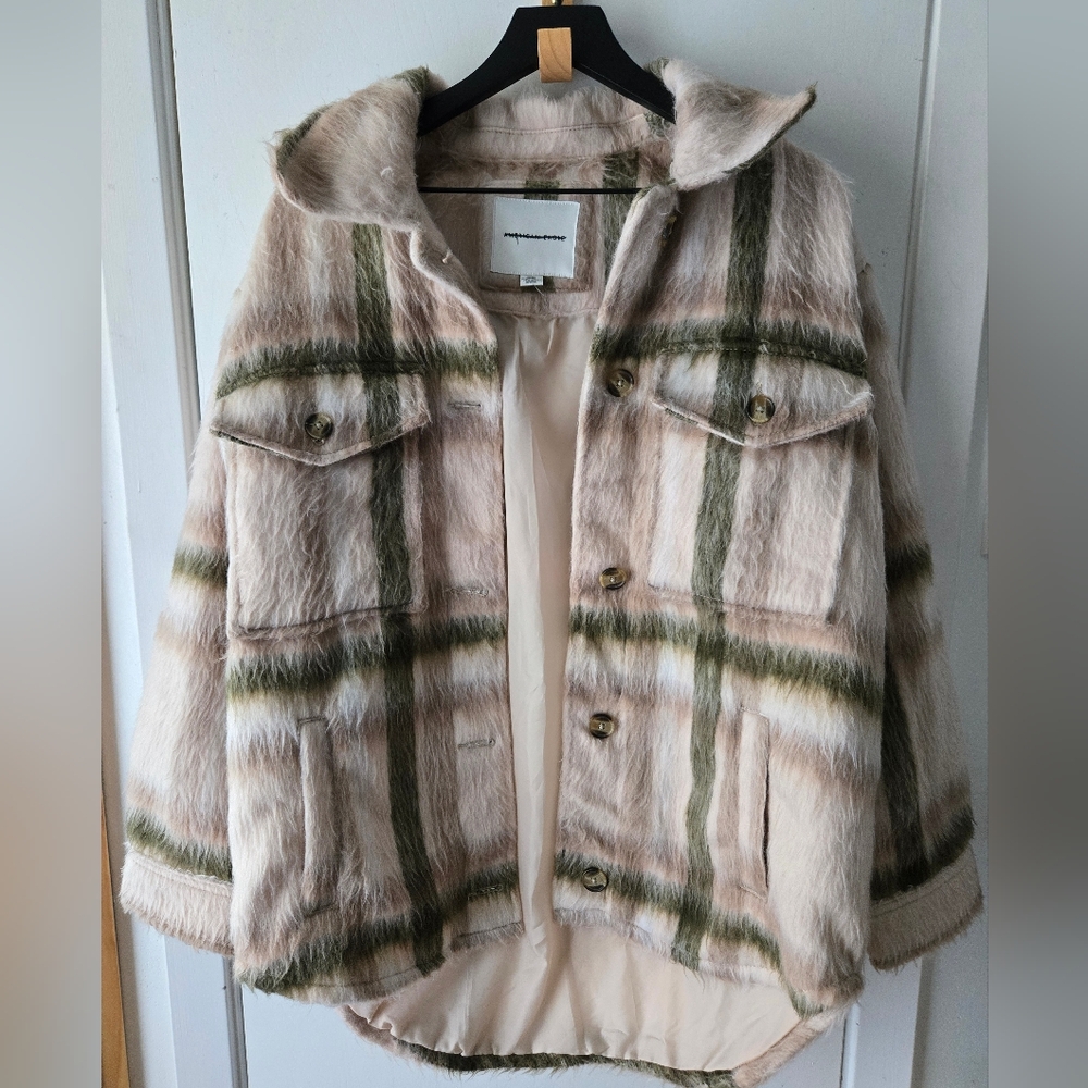 American Eagle Womens Oversized Faux Fur Jacket Size S